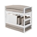 ORBEA Set Alu (Sofa+2 Benches+Coffee Table) White/Cushions Beige