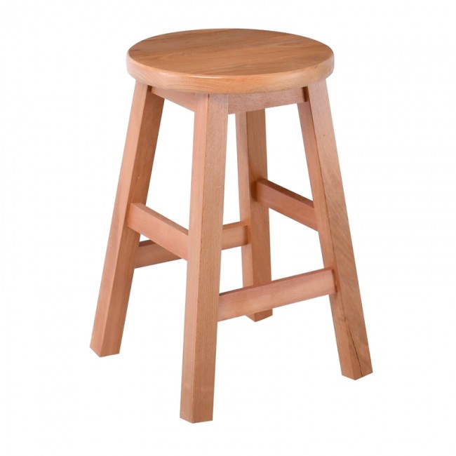 Beech Stool H.50cm Square Polish Natural