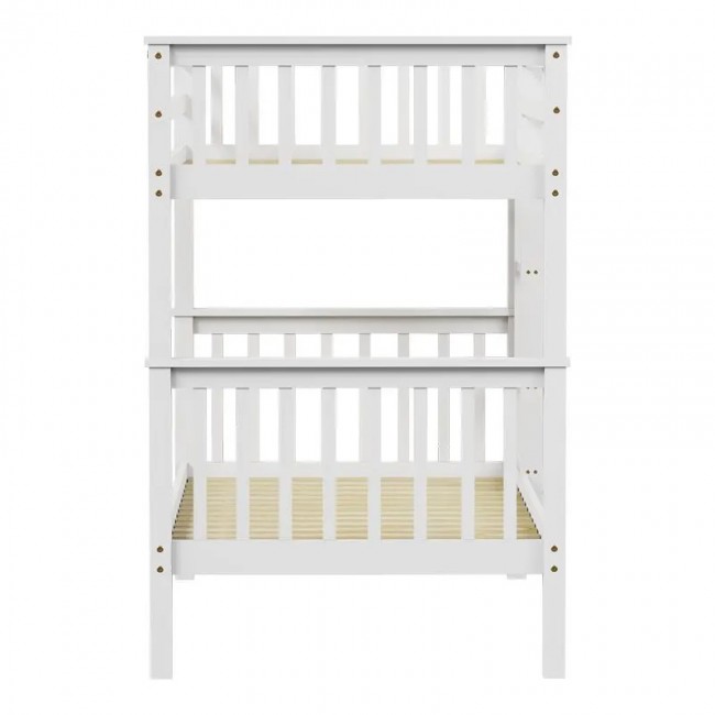 Παιδικό κρεβάτι κουκέτα Nani pakoworld ξύλο πεύκου σε λευκή απόχρωση 90x190εκ