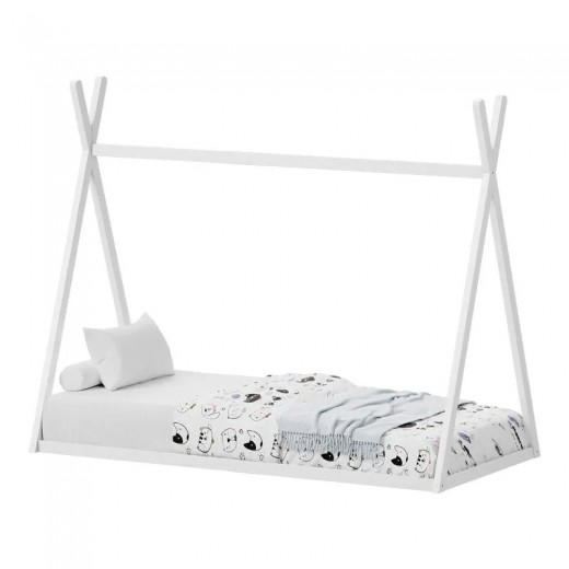 Παιδικό κρεβάτι Lilly τ. Montessori pakoworld ξύλο πεύκου σε λευκή απόχρωση 90x190εκ