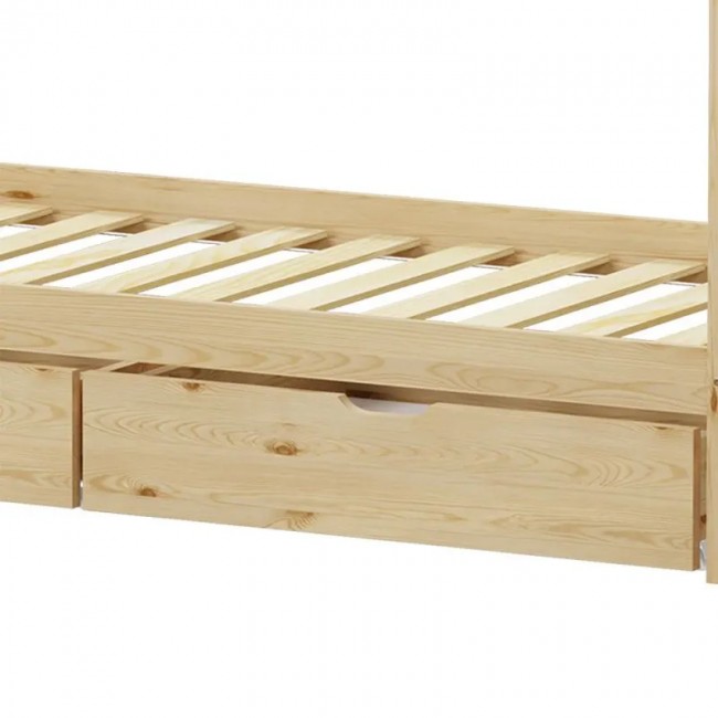 Παιδικό κρεβάτι Mellin τ.Montessori με 2 συρτάρια pakoworld ξύλο πεύκου σε φυσική απόχρωση 90x190εκ