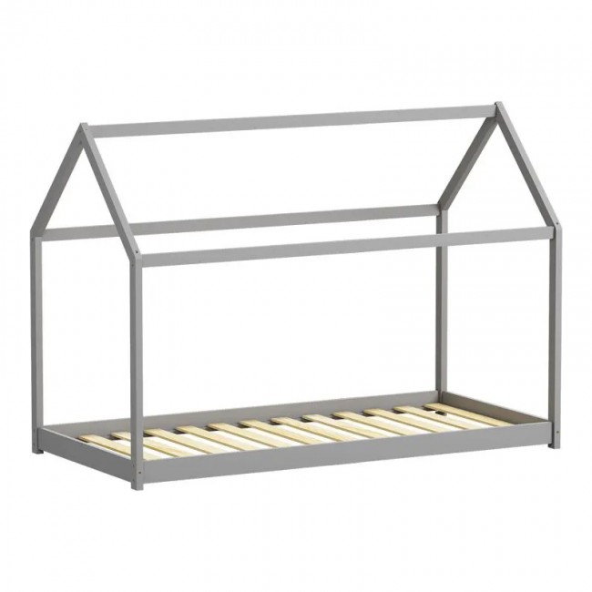 Παιδικό κρεβάτι Nino τ. Montessori pakoworld ξύλο πεύκου σε γκρι απόχρωση 90x190εκ