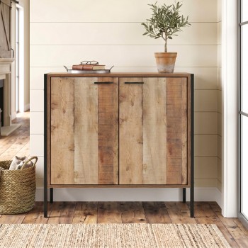PALLET-W Shoe Cabinet 2 Doors 80x40x80 Antique Oak