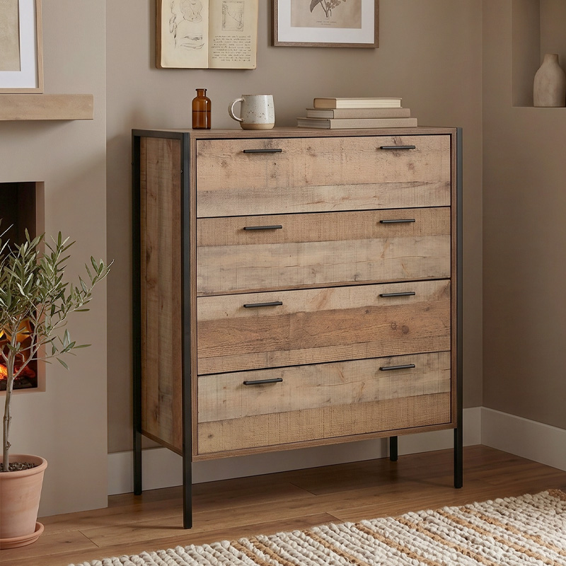 PALLET-W Dresser 4-Drawers 84x40x100 Antique Oak