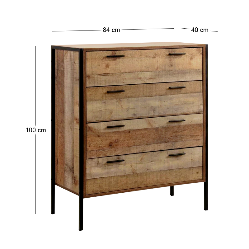 PALLET-W Dresser 4-Drawers 84x40x100 Antique Oak