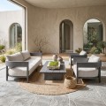 PALMER Set (4pcs) Alu Anthracite/Cushions Beige