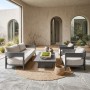 PALMER Set (4pcs) Alu Anthracite/Cushions Beige