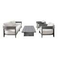 PALMER Set (4pcs) Alu Anthracite/Cushions Beige