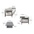 PALMER Set (4pcs) Alu Anthracite/Cushions Beige