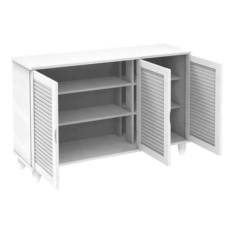 Παπουτσοθήκη 3 Πόρτες Απόχρωση Άσπρο 110x33x77cm