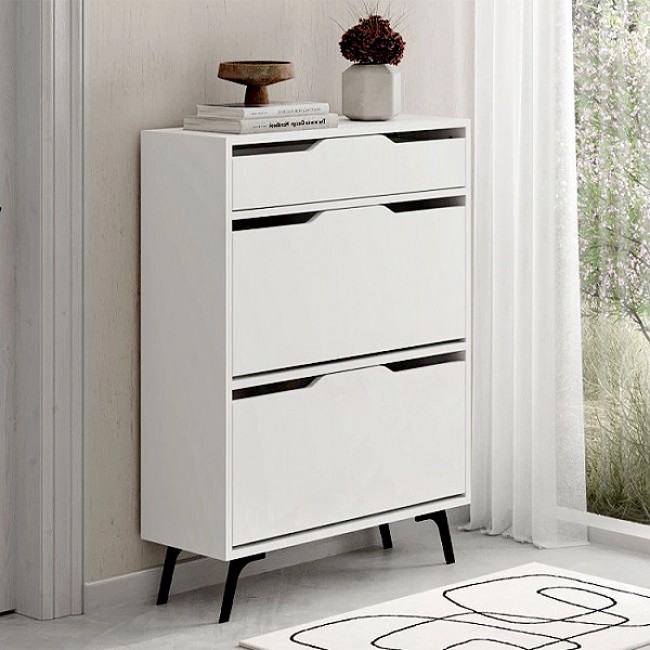 Παπουτσοθήκη Asta Megapap χρώμα λευκό 81,6x29,5x110εκ. Παπουτσοθήκη Asta Megapap χρώμα λευκό 81,6x29,5x110εκ.