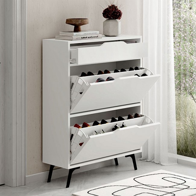 Παπουτσοθήκη Asta Megapap χρώμα λευκό 81,6x29,5x110εκ. Παπουτσοθήκη Asta Megapap χρώμα λευκό 81,6x29,5x110εκ.