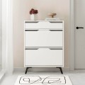 Asta Megapap melamine shoe cabinet in white color 81.6x29.5x110cm.