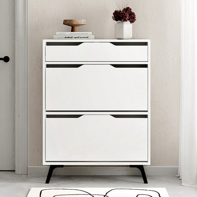 Παπουτσοθήκη Asta Megapap χρώμα λευκό 81,6x29,5x110εκ. Παπουτσοθήκη Asta Megapap χρώμα λευκό 81,6x29,5x110εκ.