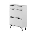 Asta Megapap melamine shoe cabinet in white color 81.6x29.5x110cm.