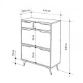 Asta Megapap melamine shoe cabinet in white color 81.6x29.5x110cm.