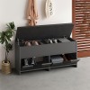 Cove Megapap melamine shoe bench in anthracite color 106x34x51.5cm.