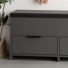 Cove Megapap melamine shoe bench in anthracite color 106x34x51.5cm.