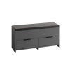 Cove Megapap melamine shoe bench in anthracite color 106x34x51.5cm.