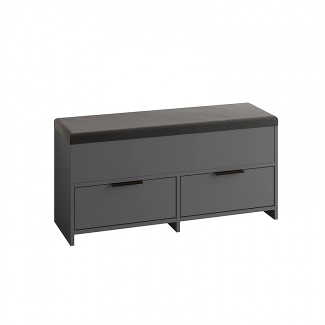 Cove Megapap melamine shoe bench in anthracite color 106x34x51.5cm.