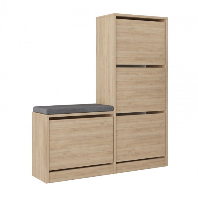 Παπουτσοθήκη Dude Megapap χρώμα φυσικό οξιάς 104,8x26x118,5εκ.