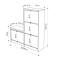 Dude Megapap melamine bench - shoe rack in oak color 104,8x26x118,5cm.