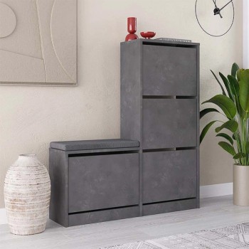 Παπουτσοθήκη Dude Megapap χρώμα γκρι ρετρό104,8x26x118,5εκ. Παπουτσοθήκη Dude Megapap χρώμα γκρι ρετρό104,8x26x118,5εκ.