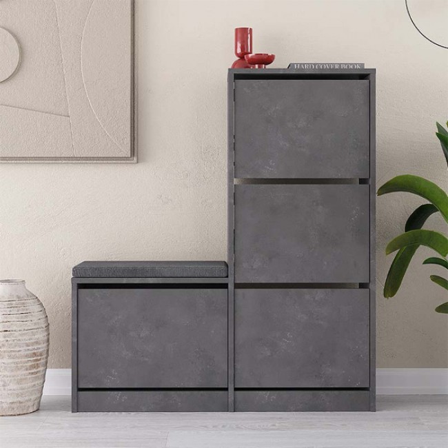 Παπουτσοθήκη Dude Megapap χρώμα γκρι ρετρό104,8x26x118,5εκ.