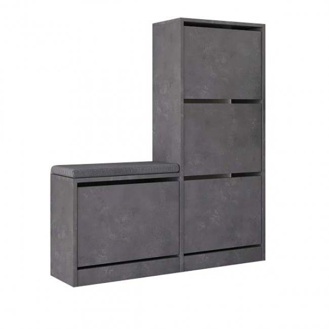 Παπουτσοθήκη Dude Megapap χρώμα γκρι ρετρό104,8x26x118,5εκ.