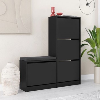 Παπουτσοθήκη Dude Megapap χρώμα μαύρο 104,8x26x118,5εκ. Παπουτσοθήκη Dude Megapap χρώμα μαύρο 104,8x26x118,5εκ.