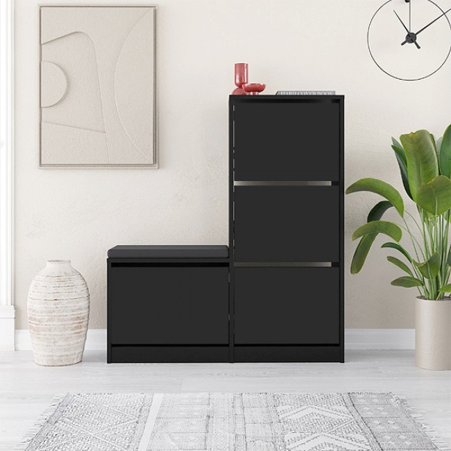 Παπουτσοθήκη Dude Megapap χρώμα μαύρο 104,8x26x118,5εκ.