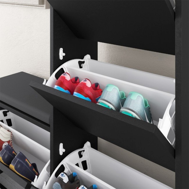 Παπουτσοθήκη Dude Megapap χρώμα μαύρο 104,8x26x118,5εκ.