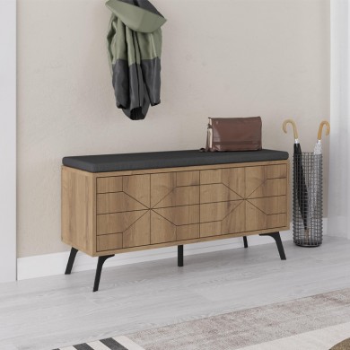 Dune Megapap melamine shoe bench in light brown color 107x35x55cm.