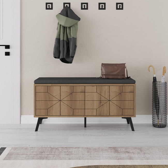 Παπουτσοθήκη Dune Megapap χρώμα ανοιχτό καρυδί 107x35x55εκ.