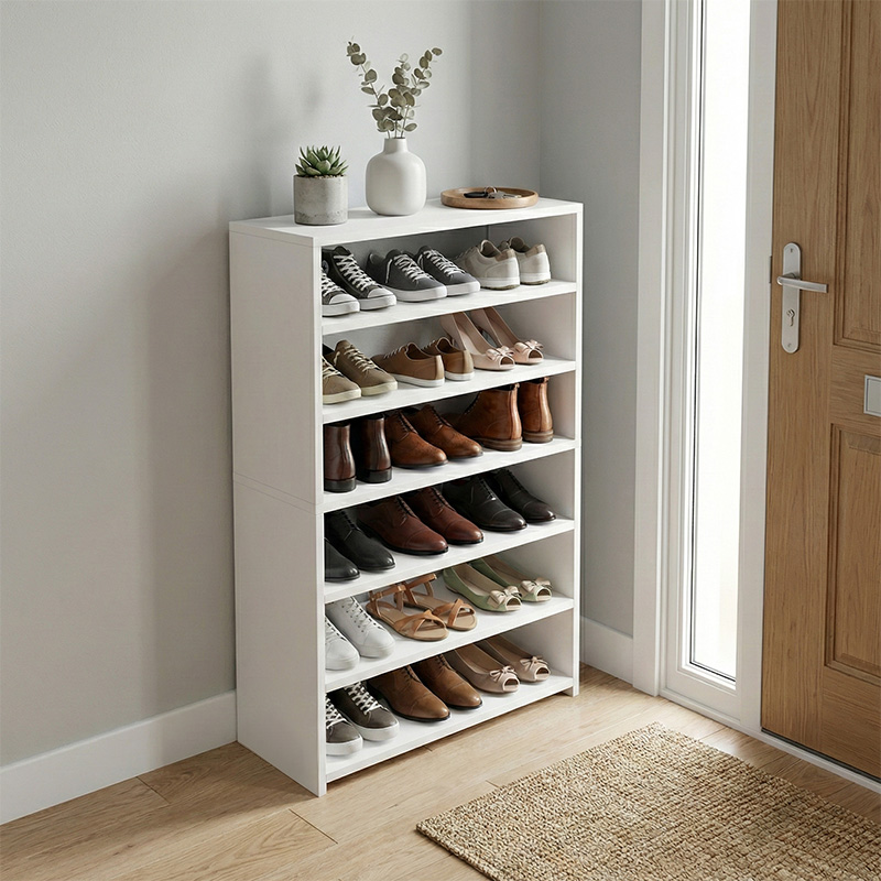 Goya Megapap melamine shoe rack in white color 70x30x120cm