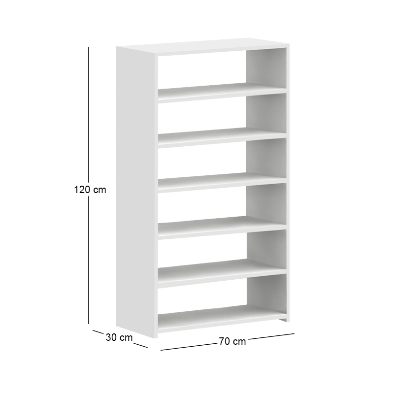 Goya Megapap melamine shoe rack in white color 70x30x120cm