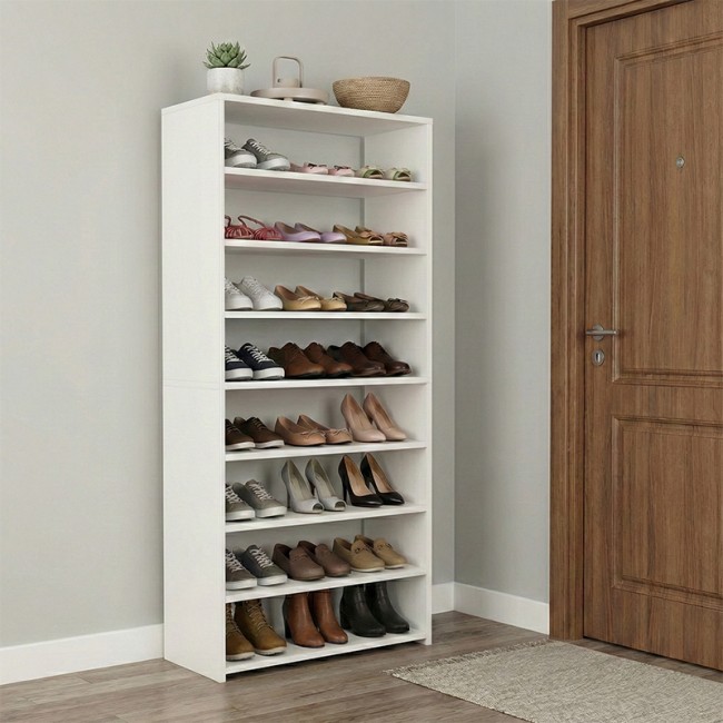 Goya Megapap melamine shoe rack in white color 70x30x160cm
