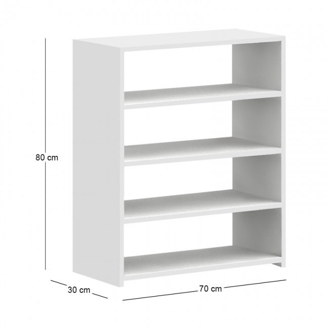Goya Megapap melamine shoe rack in white color 70x30x80cm