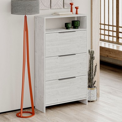 Kaju Megapap melamine shoe rack in ancient white color 78x28x139cm.