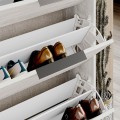 Kaju Megapap melamine shoe rack in ancient white color 78x28x139cm.