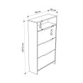Kaju Megapap melamine shoe rack in ancient white color 78x28x139cm.