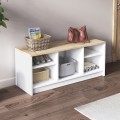 Παπουτσοθήκη London Megapap χρώμα λευκό - sapphire oak 100x35x40εκ.