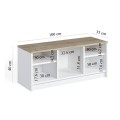 Παπουτσοθήκη London Megapap χρώμα λευκό - sapphire oak 100x35x40εκ.