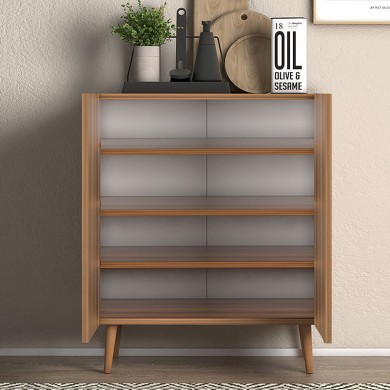 Luce Megapap melamine shoe rack of 12 pairs in walnut color 70x35x85cm.