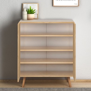 Luce Megapap melamine shoe rack of 12 pairs in oak color 70x35x85cm.