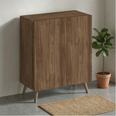 Luce Megapap melamine shoe cabinet in walnut color 70x35x85cm