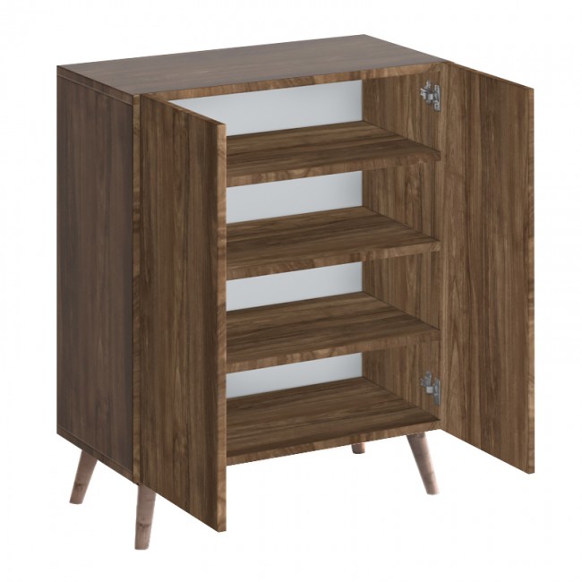 Luce Megapap melamine shoe cabinet in walnut color 70x35x85cm