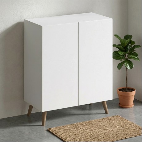 Luce Megapap melamine shoe cabinet in white color 70x35x85cm