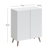 Luce Megapap melamine shoe cabinet in white color 70x35x85cm