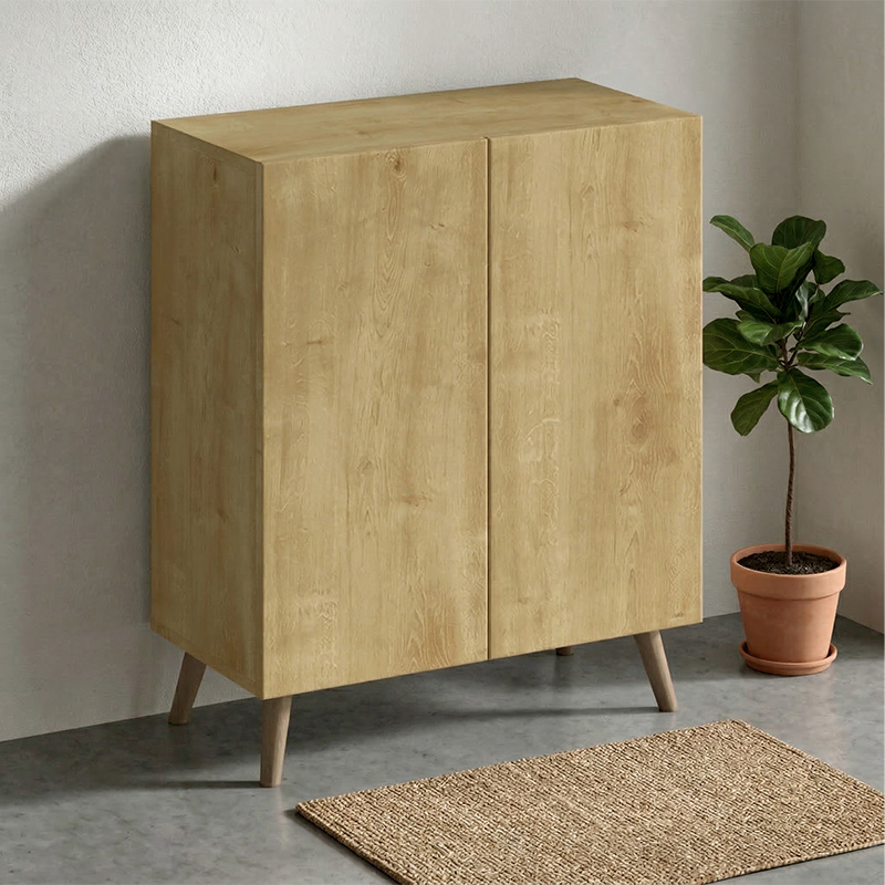 Luce Megapap melamine shoe cabinet in sapphire oak color 70x35x85cm